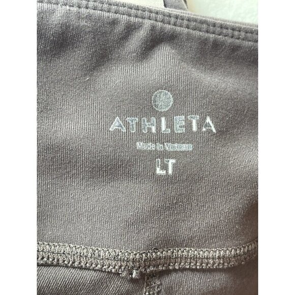 Athleta Leggings Women Brown Track Tux Tight Metro Velvet Stripe Sz LT Zip Ankle - Picture 3 of 9